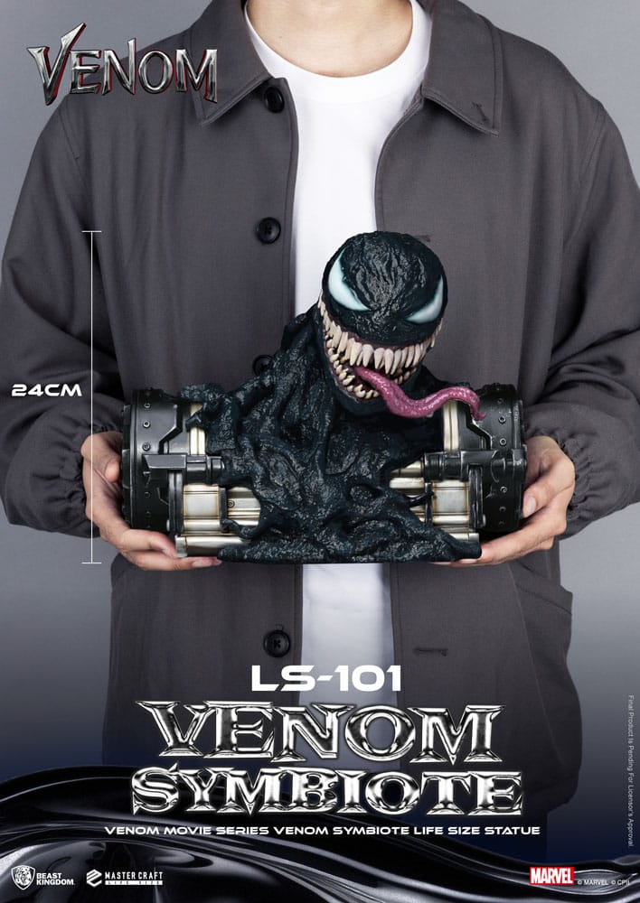 Statua 1:1 a grandezza naturale della serie di film Venom, simbionte Venom, 24 cm