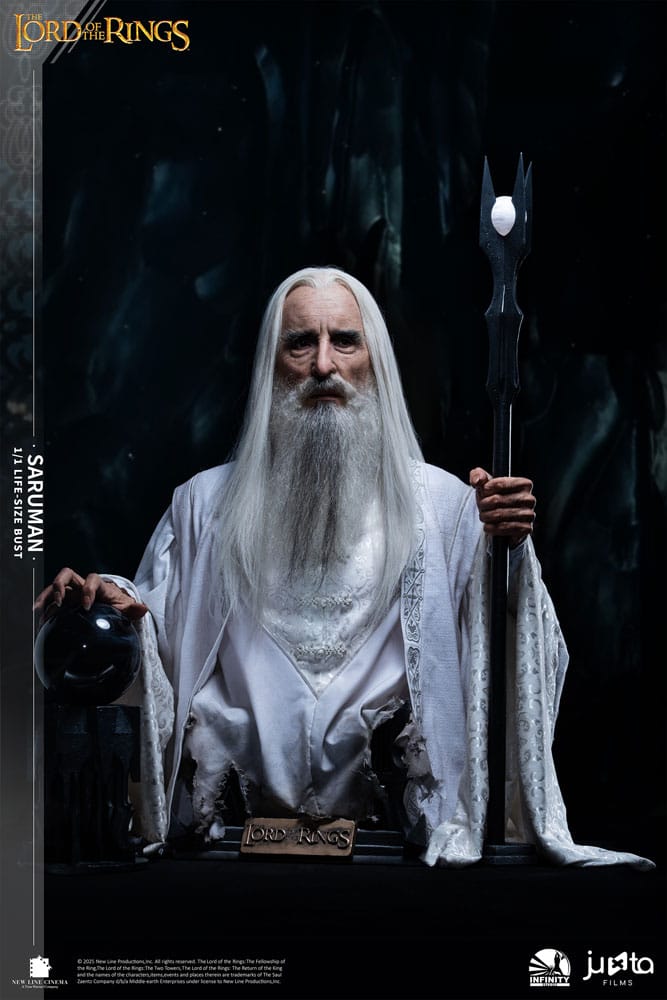 Busto a grandezza naturale 1:1 Saruman 110 cm Lotr Il Signore degli anelli