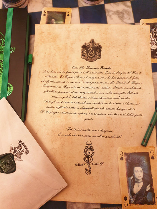 Lettera Hogwarts Personalizzata Serpeverde Harry Potter