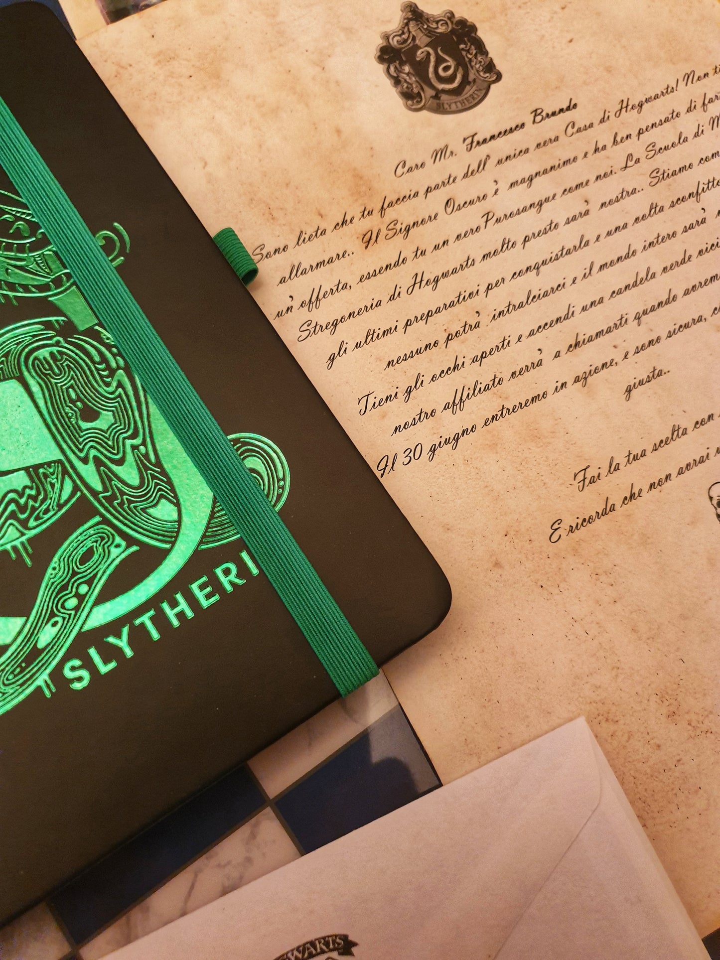 Lettera Hogwarts Personalizzata Serpeverde Harry Potter