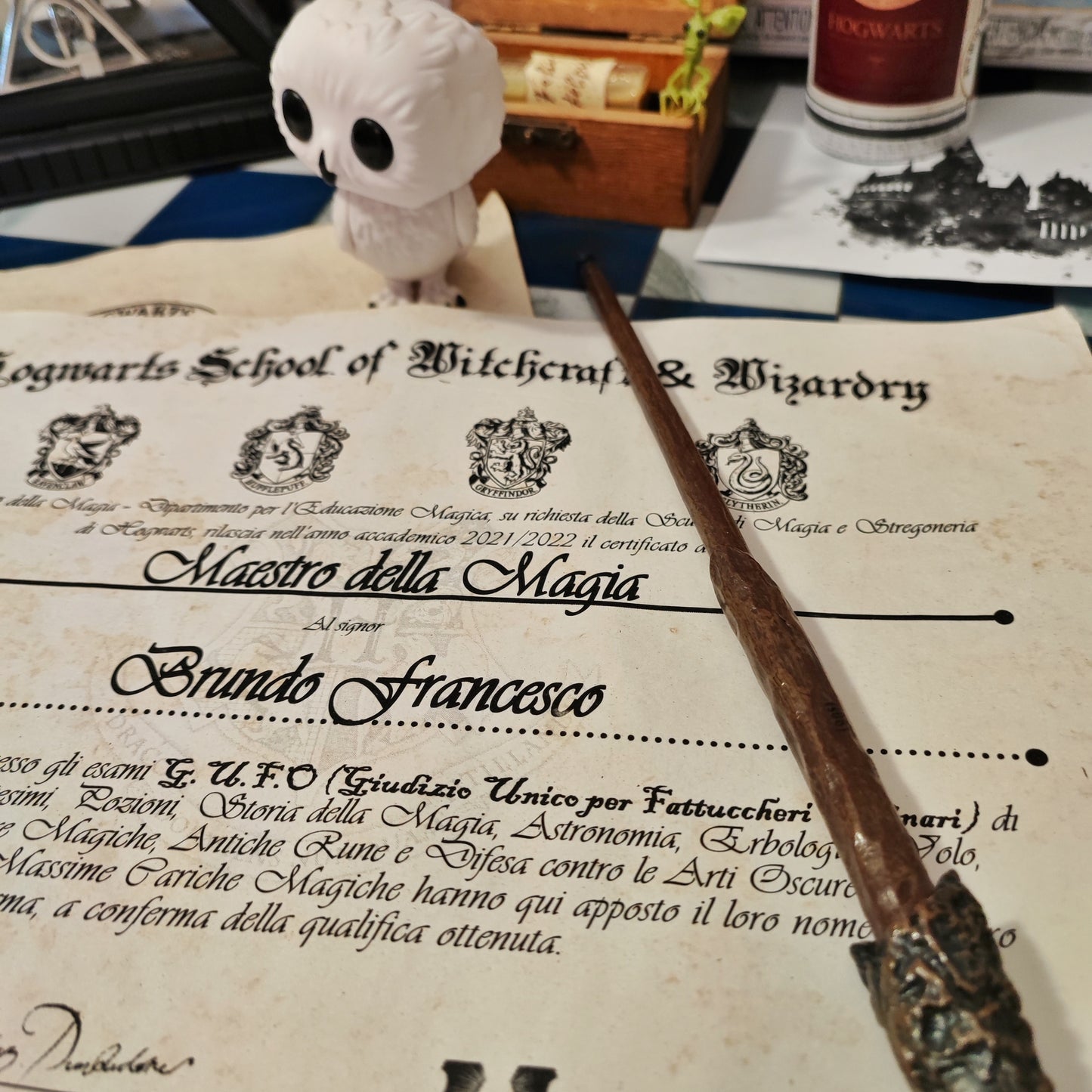 Diploma di Magia Hogwarts G.U.F.O personalizzato Harry Potter