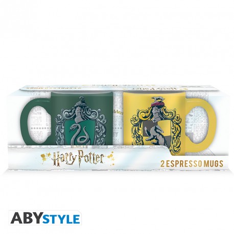 Set Tazza Harry Potter Espresso x2 Serpeverde e Tassorosso