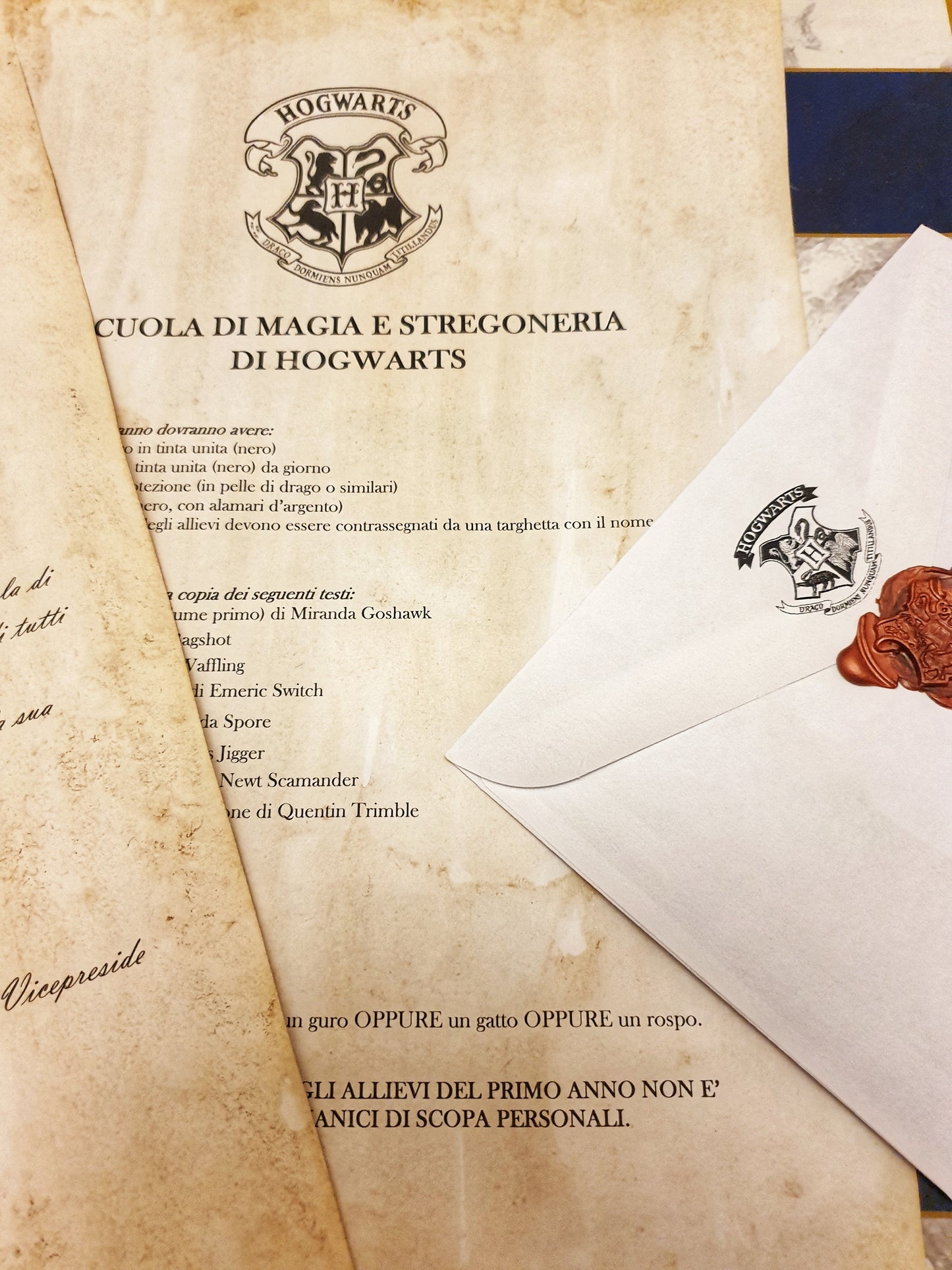 Lettera d'ammissione Hogwarts personalizzata Harry Potter