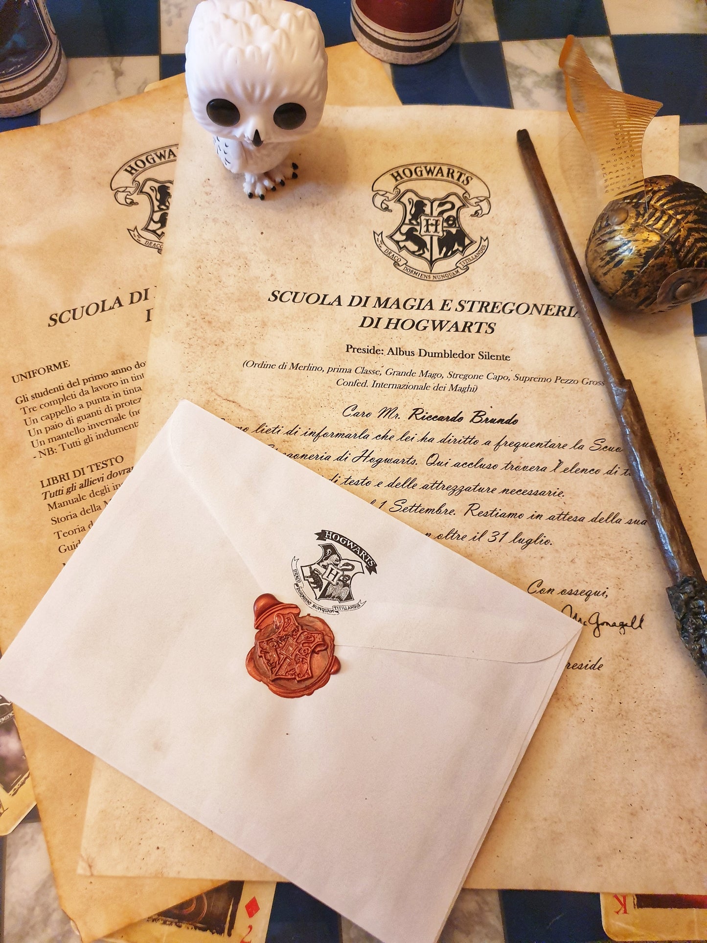 Lettera d'ammissione Hogwarts personalizzata Harry Potter