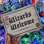 Placca in metallo Harry Potter Wizards Welcome